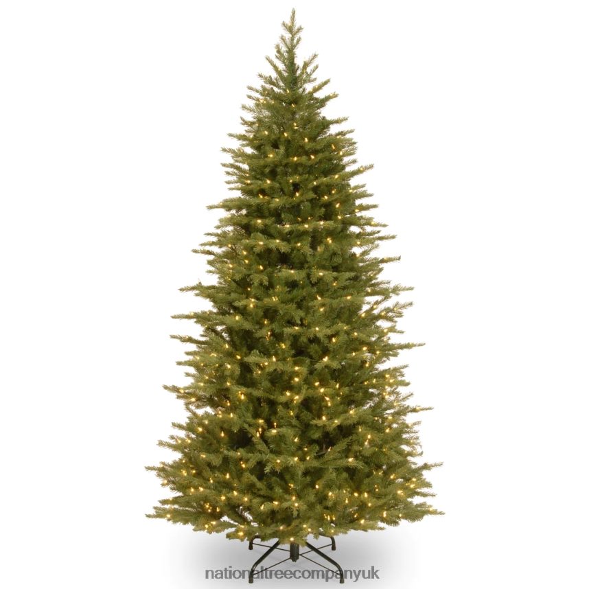 Trees | National Tree Company Pre-Lit Feel Real Artificial Slim Christmas Tree Green Nordic Spruce White Lights Includes Stand 65 feet F2L4F122